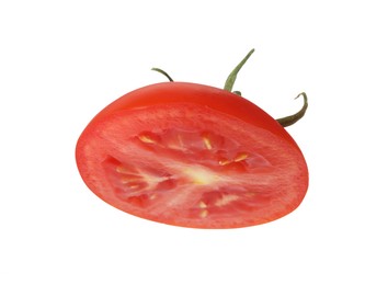 Slice of fresh ripe tomato isolated on white