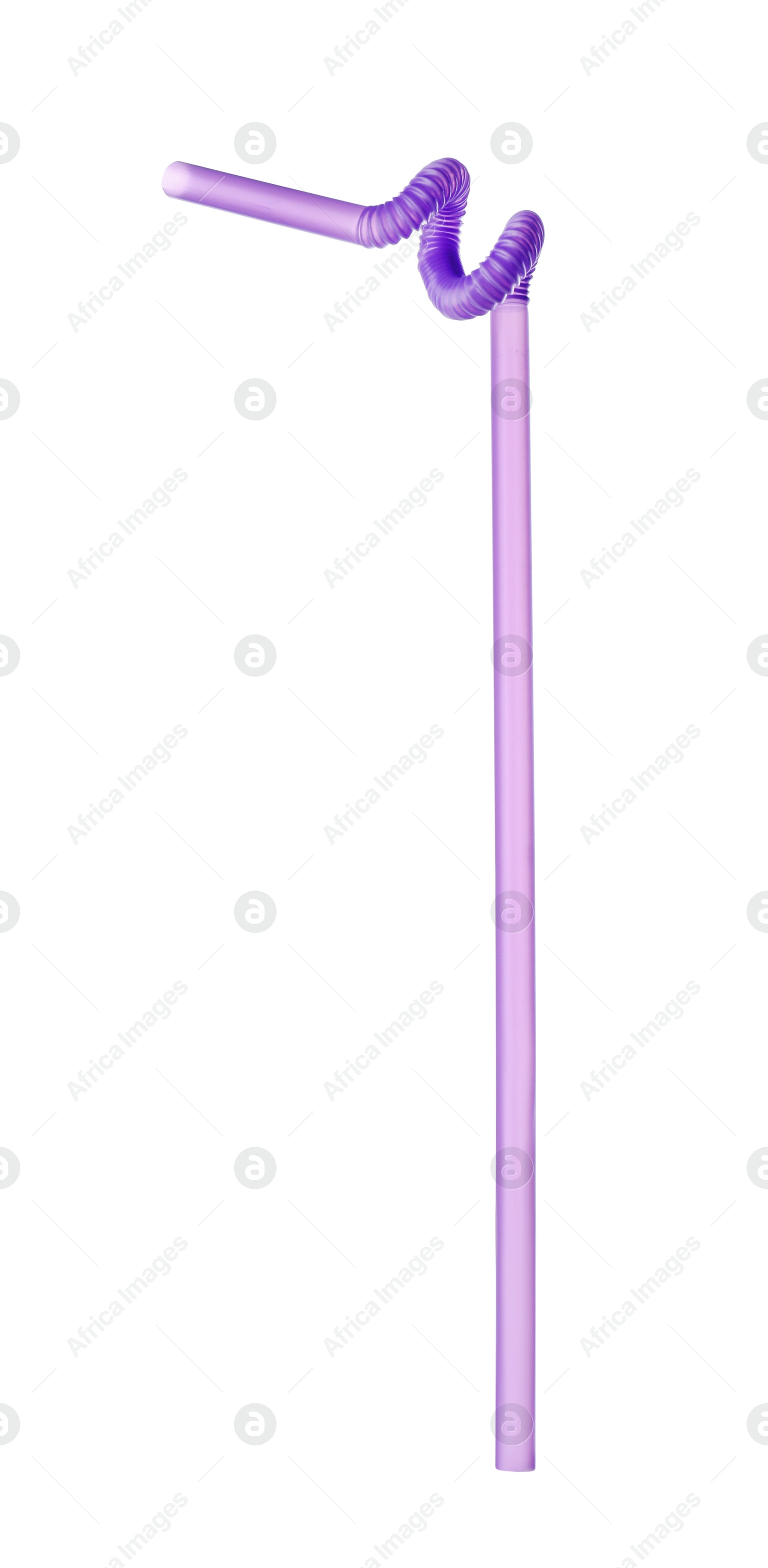 Photo of Violet plastic cocktail tube isolated on white