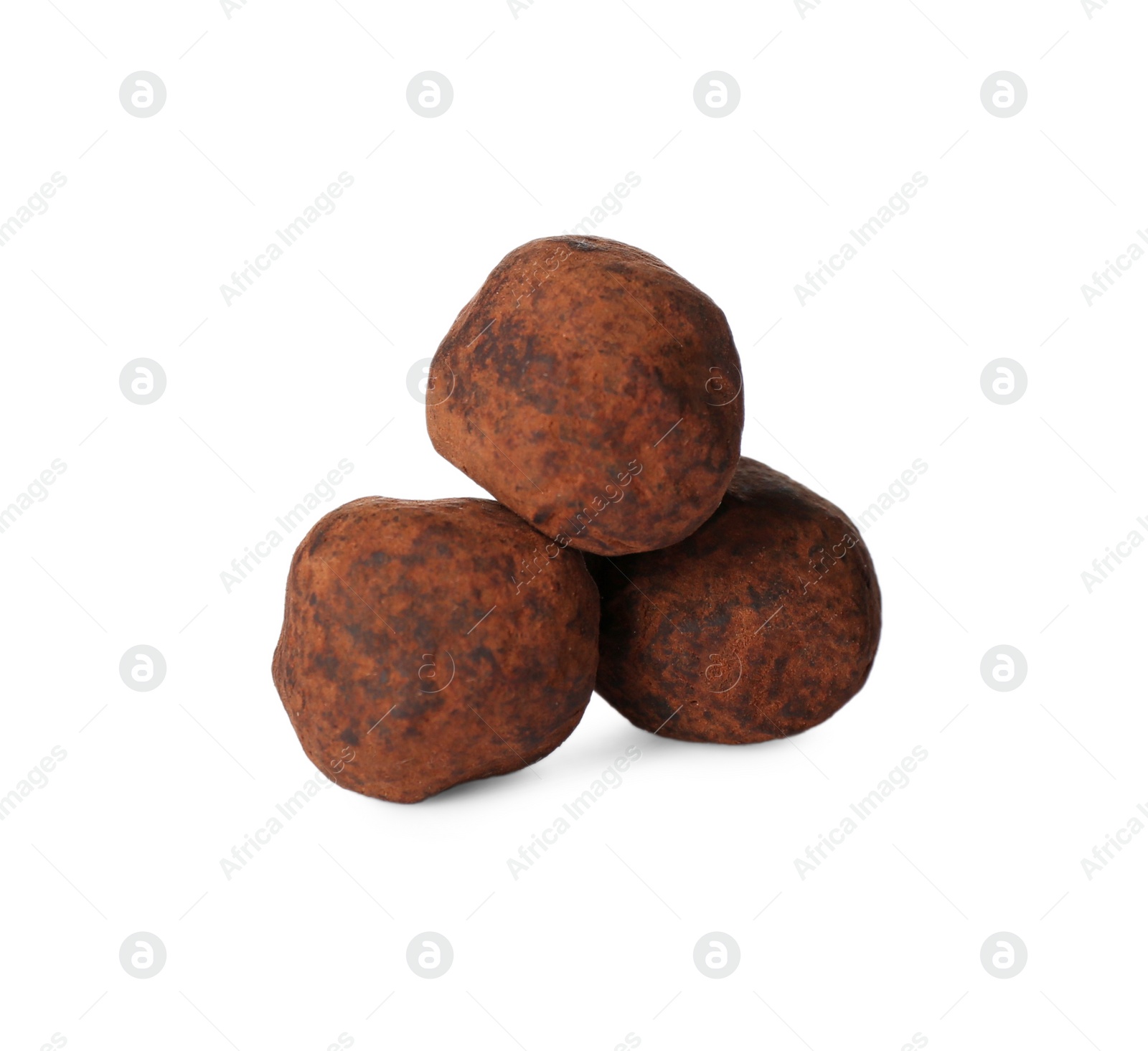 Photo of Delicious sweet chocolate candies on white background