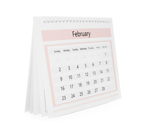 Paper calendar isolated on white. Planning concept