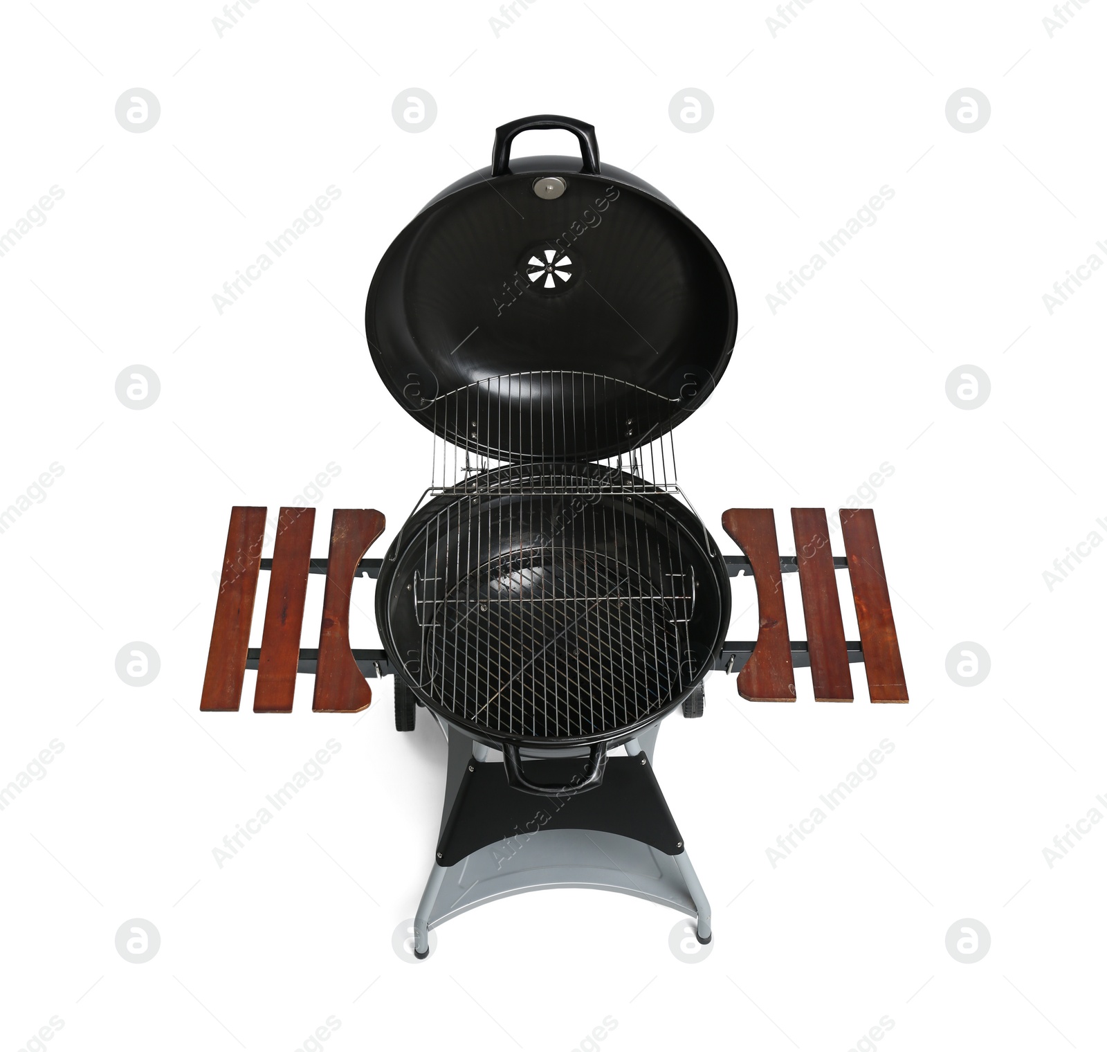 Photo of New modern barbecue grill on white background