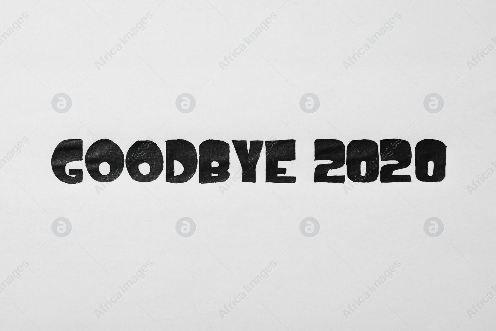 Photo of Text Goodbye 2020 written on white background