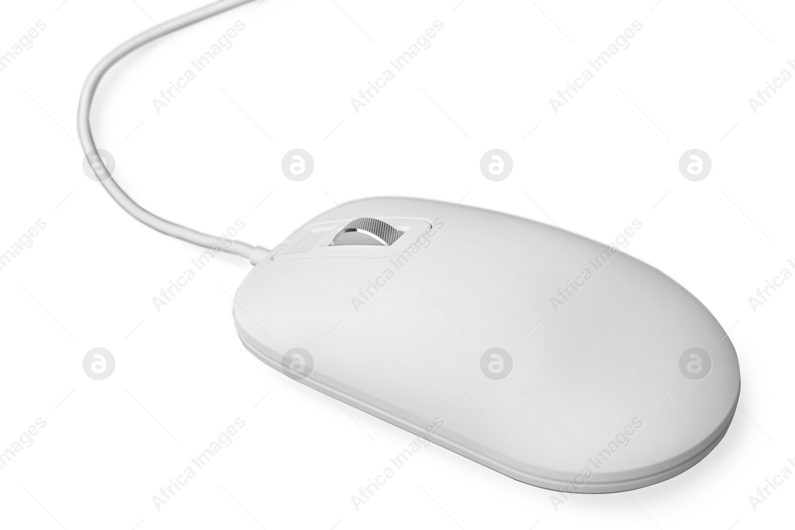 Photo of Modern wired optical mouse isolated on white