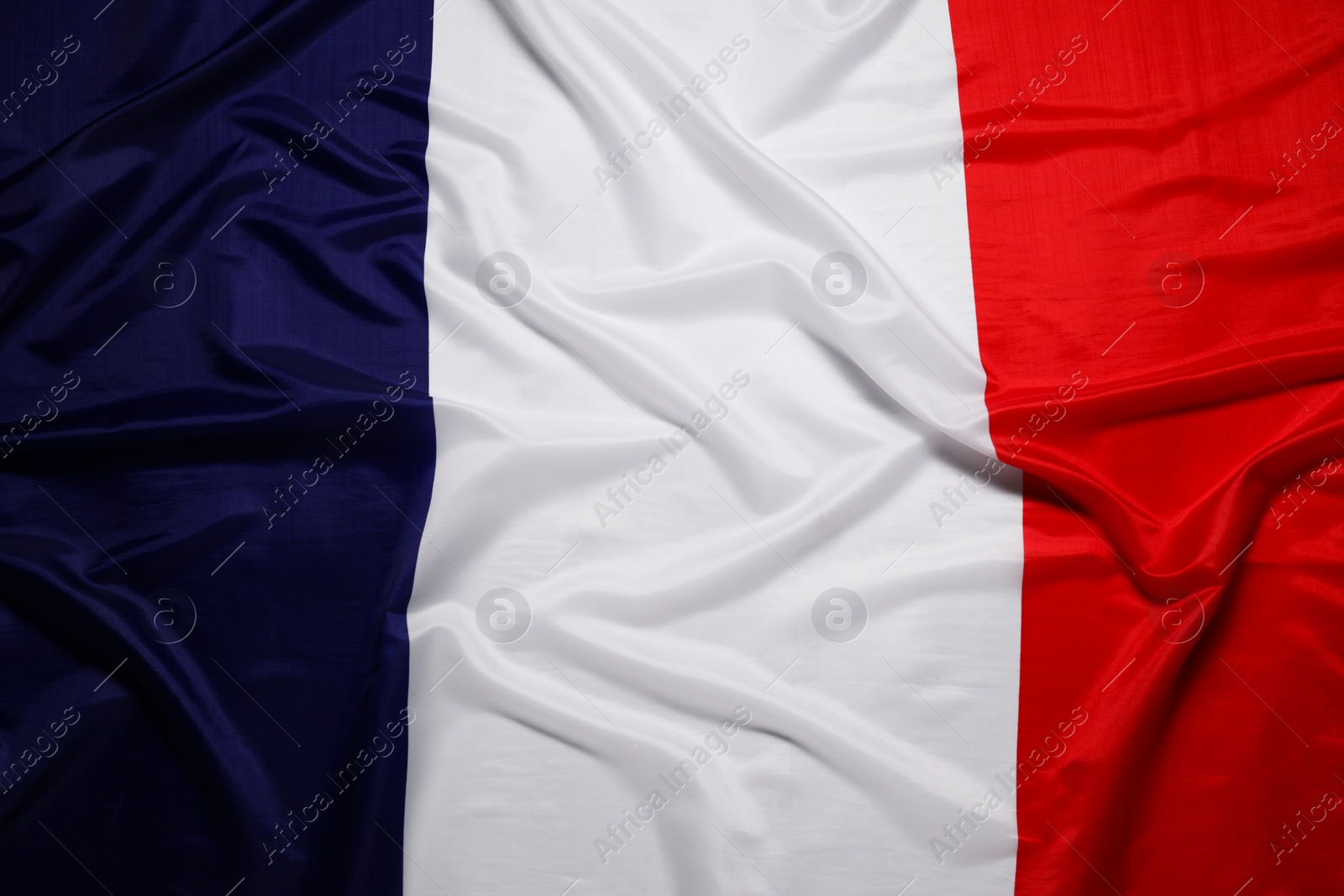 Photo of Flag of France as background, top view