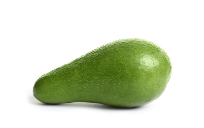 Photo of Ripe fresh avocado on white background