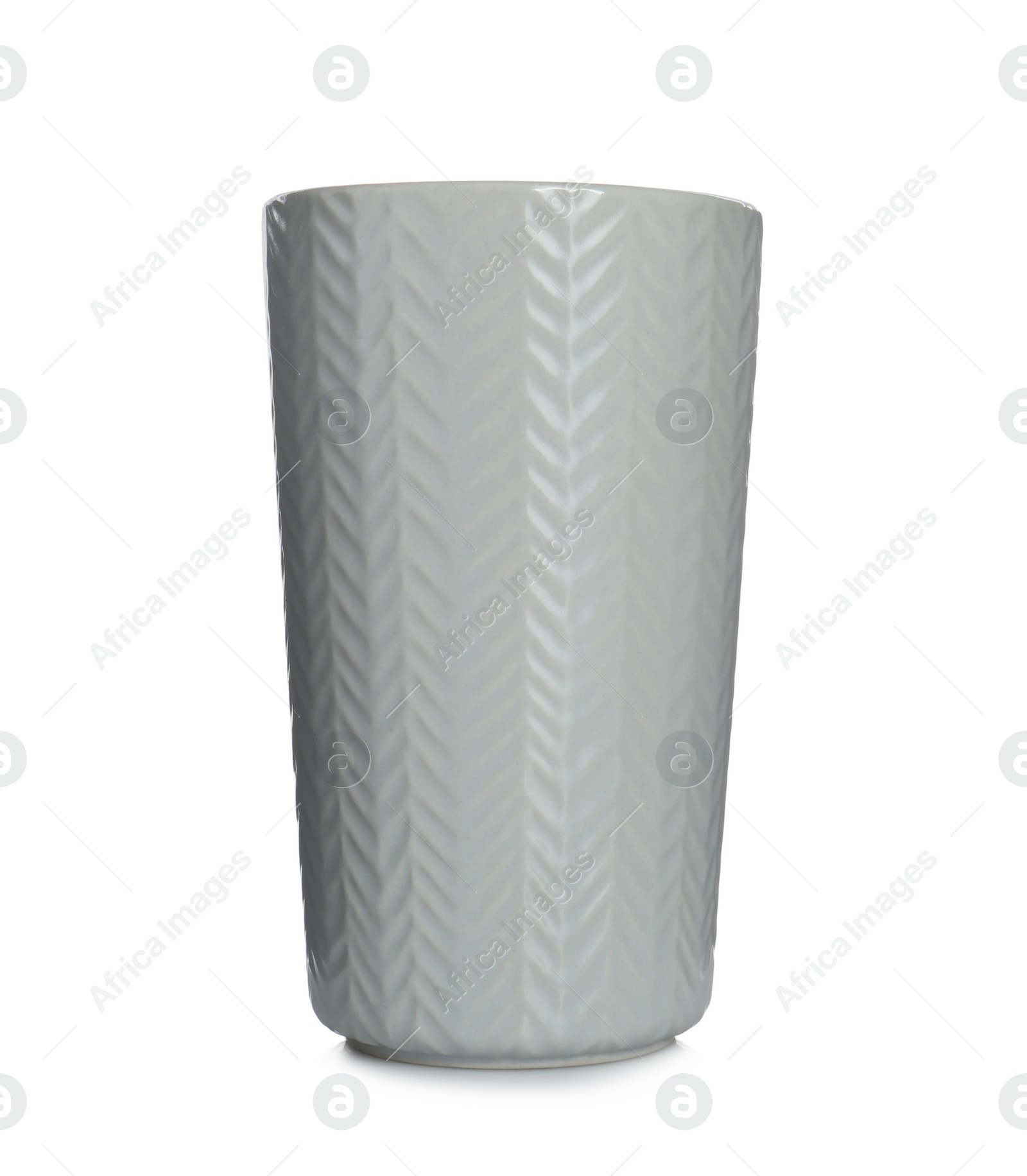 Photo of Empty stylish ceramic vase isolated on white