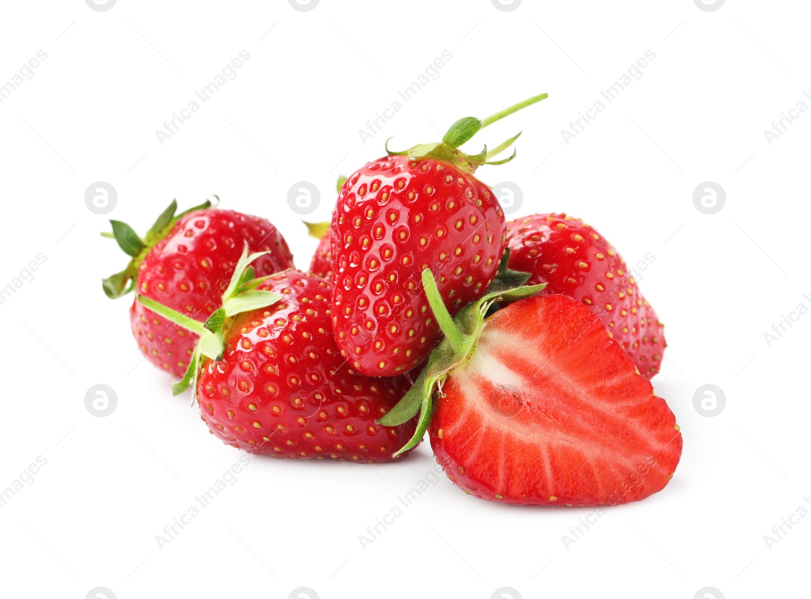 Photo of Delicious fresh ripe strawberries isolated on white