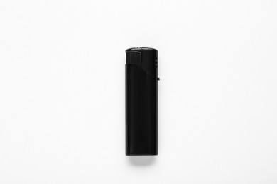 Photo of Stylish small pocket lighter on white background, top view