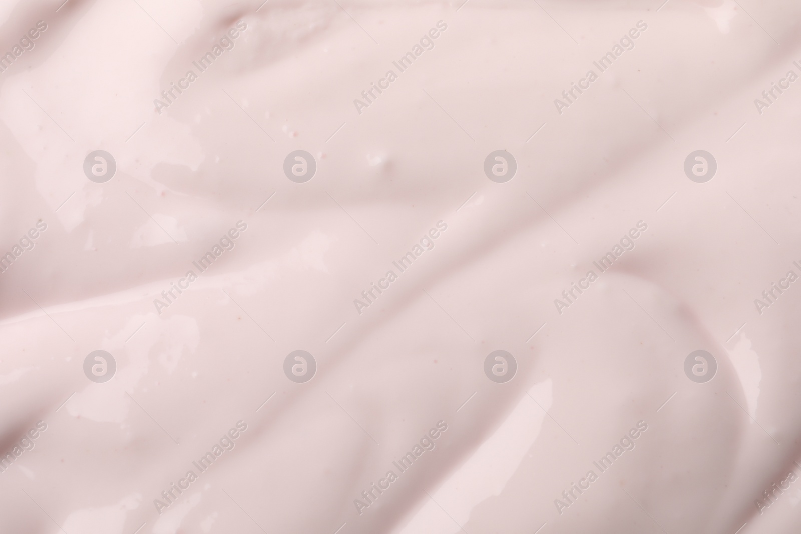 Photo of Tasty organic yogurt as background, top view