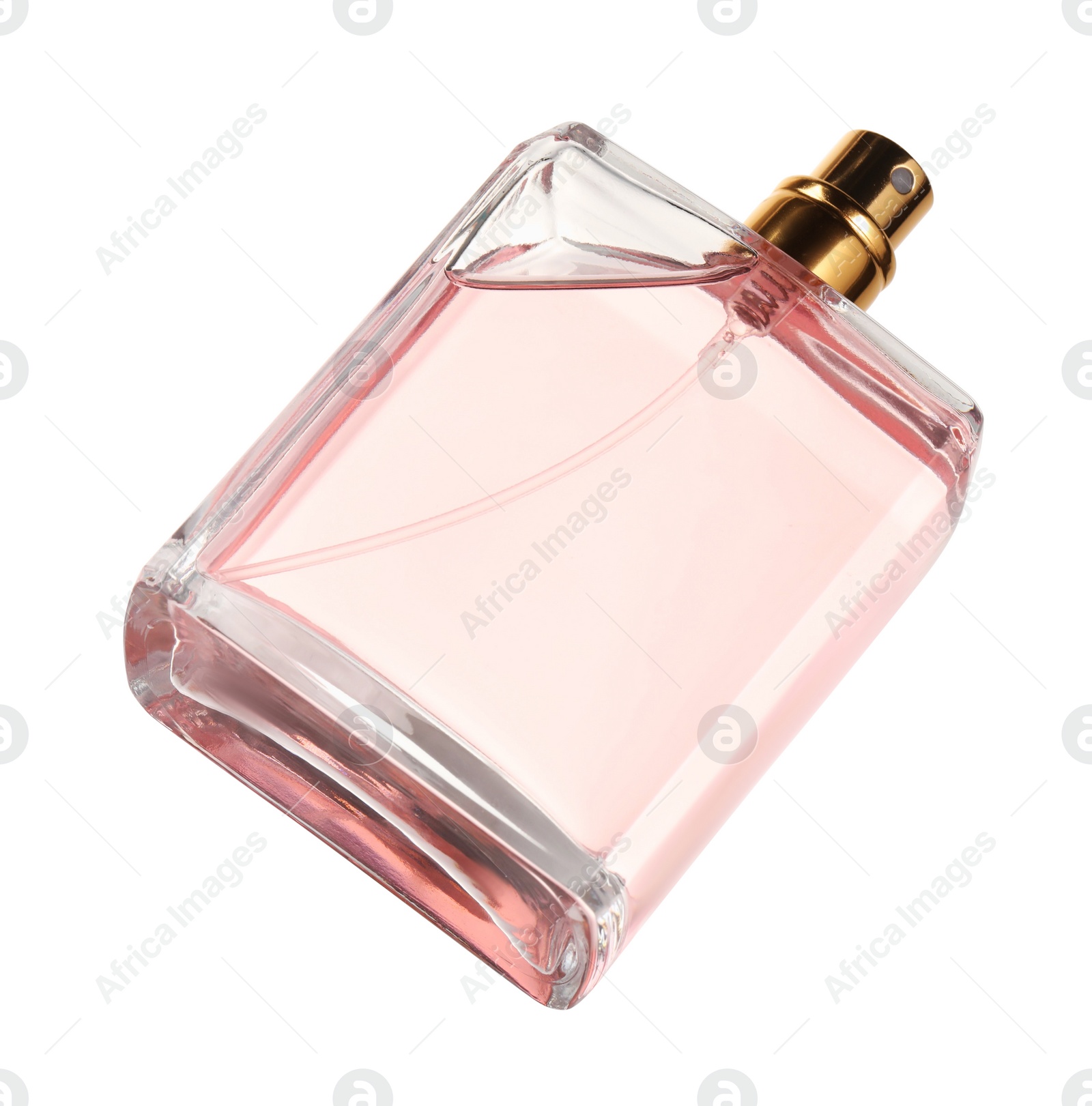 Photo of Luxury women`s perfume in bottle isolated on white