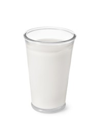 Photo of Glass of fresh milk isolated on white