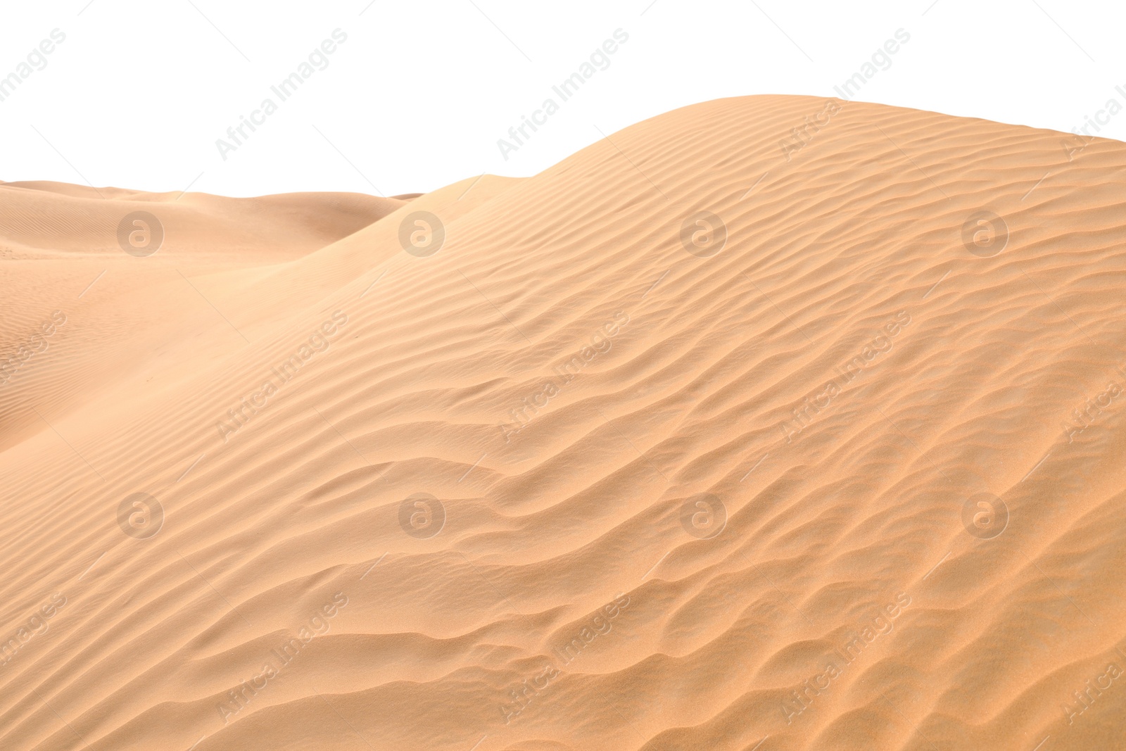 Image of Big hot sand dune on white background