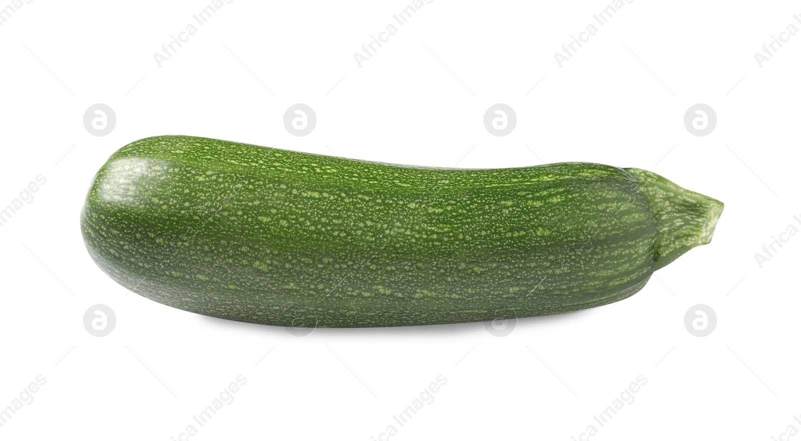 Photo of One raw ripe zucchini isolated on white