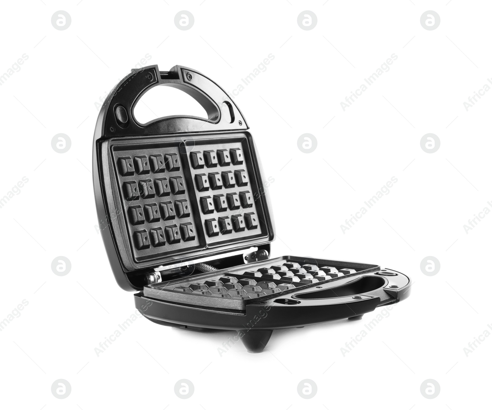 Photo of New modern waffle iron isolated on white