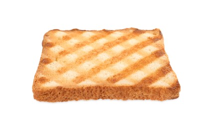 Slice of delicious toasted bread isolated on white