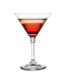 Delicious martini cocktail on white background. Festive drink