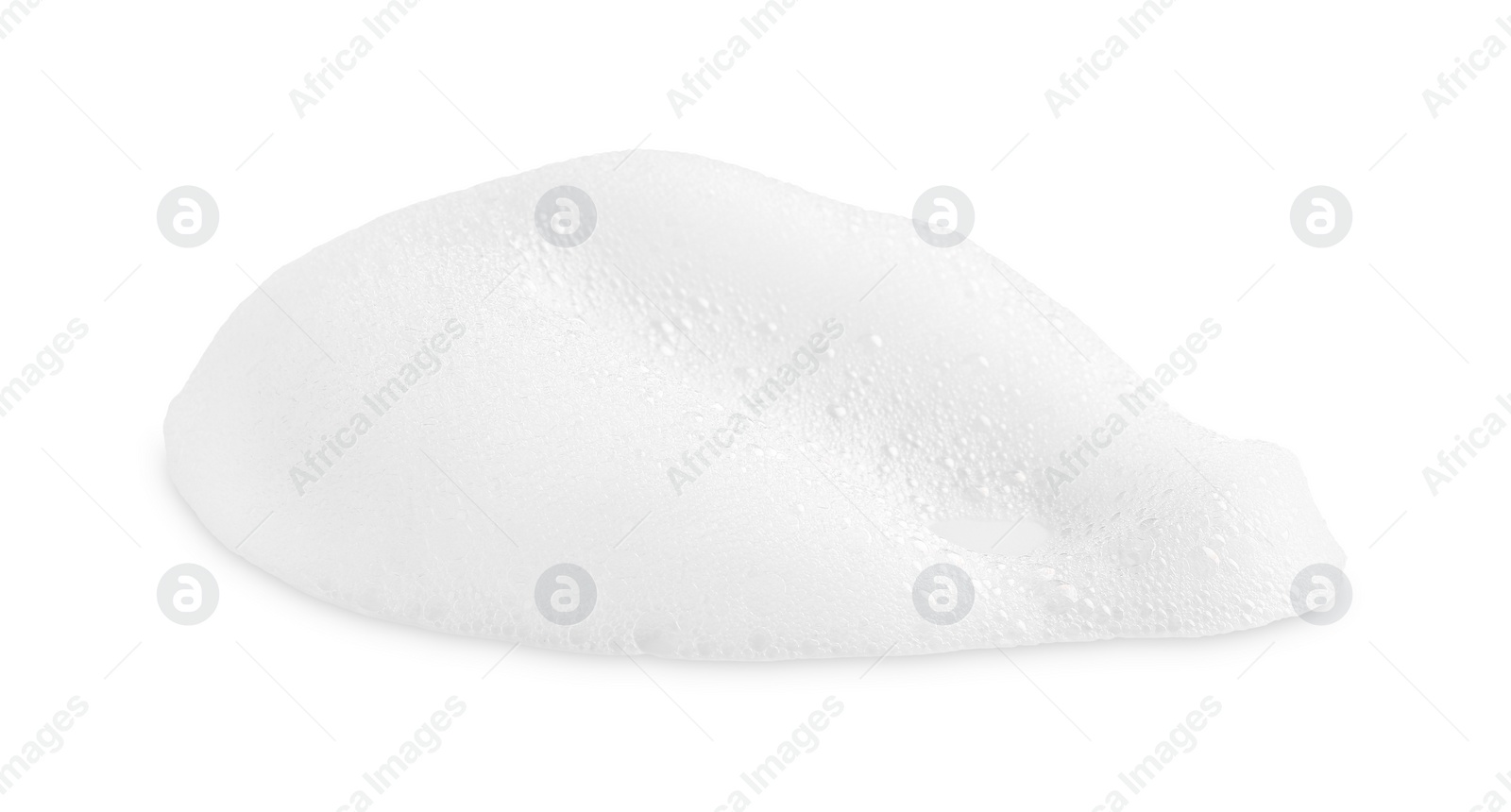 Photo of Sample of cosmetic foam on white background