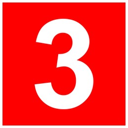 International Maritime Organization (IMO) sign, illustration. Number "3" 