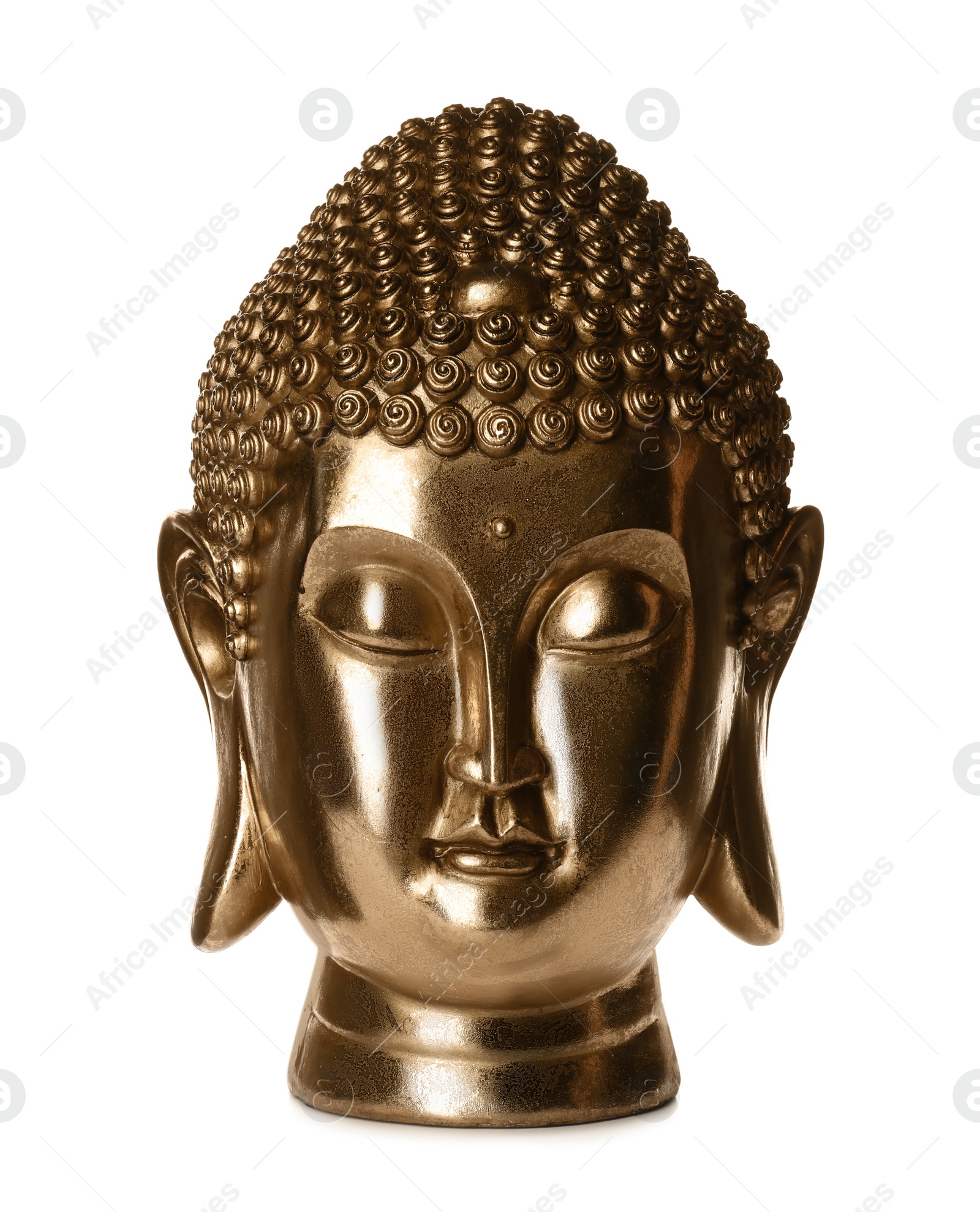 Photo of Beautiful golden Buddha sculpture isolated on white