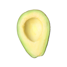 Photo of Half of ripe avocado isolated on white