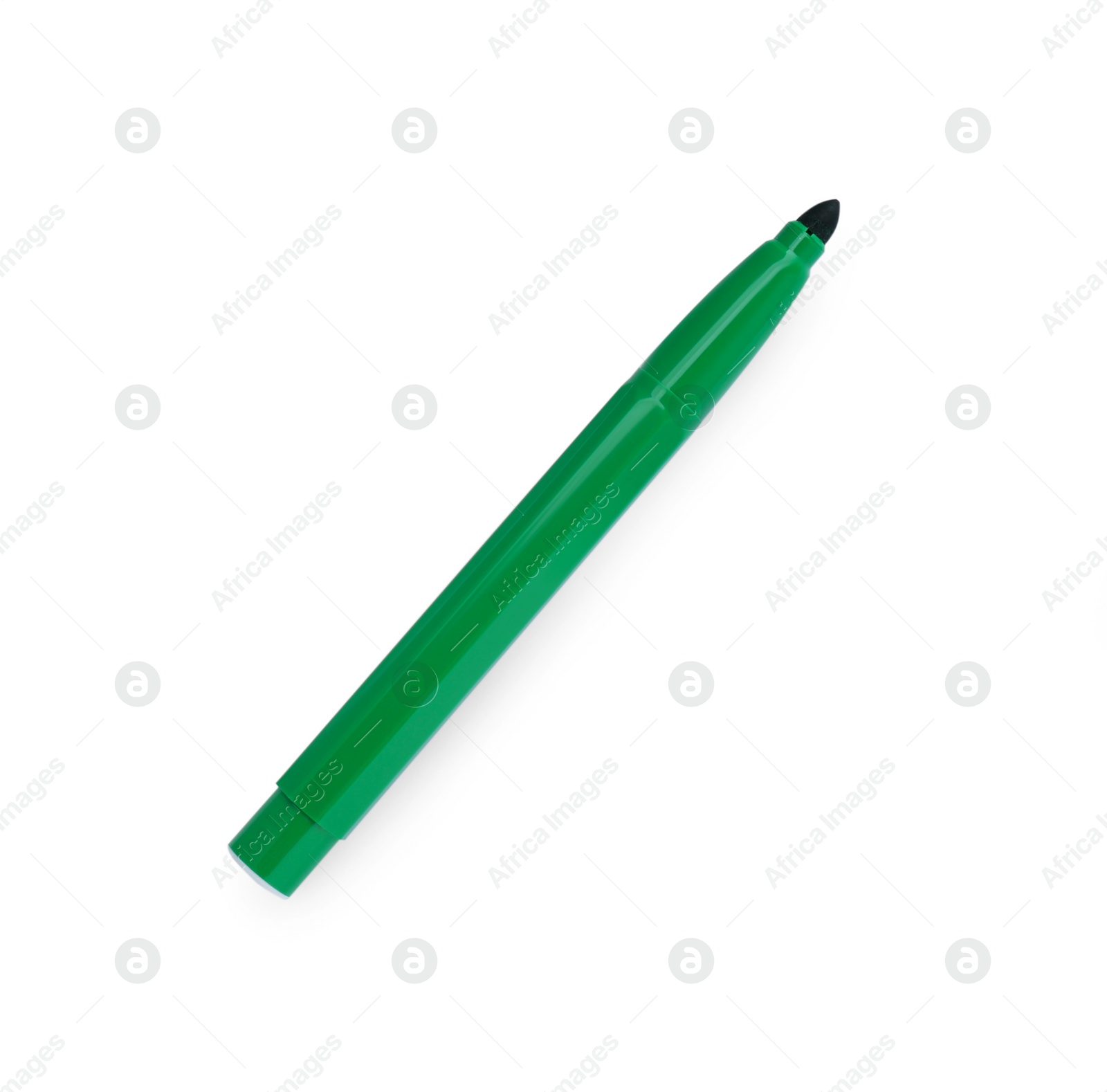 Photo of Green marker isolated on white, top view