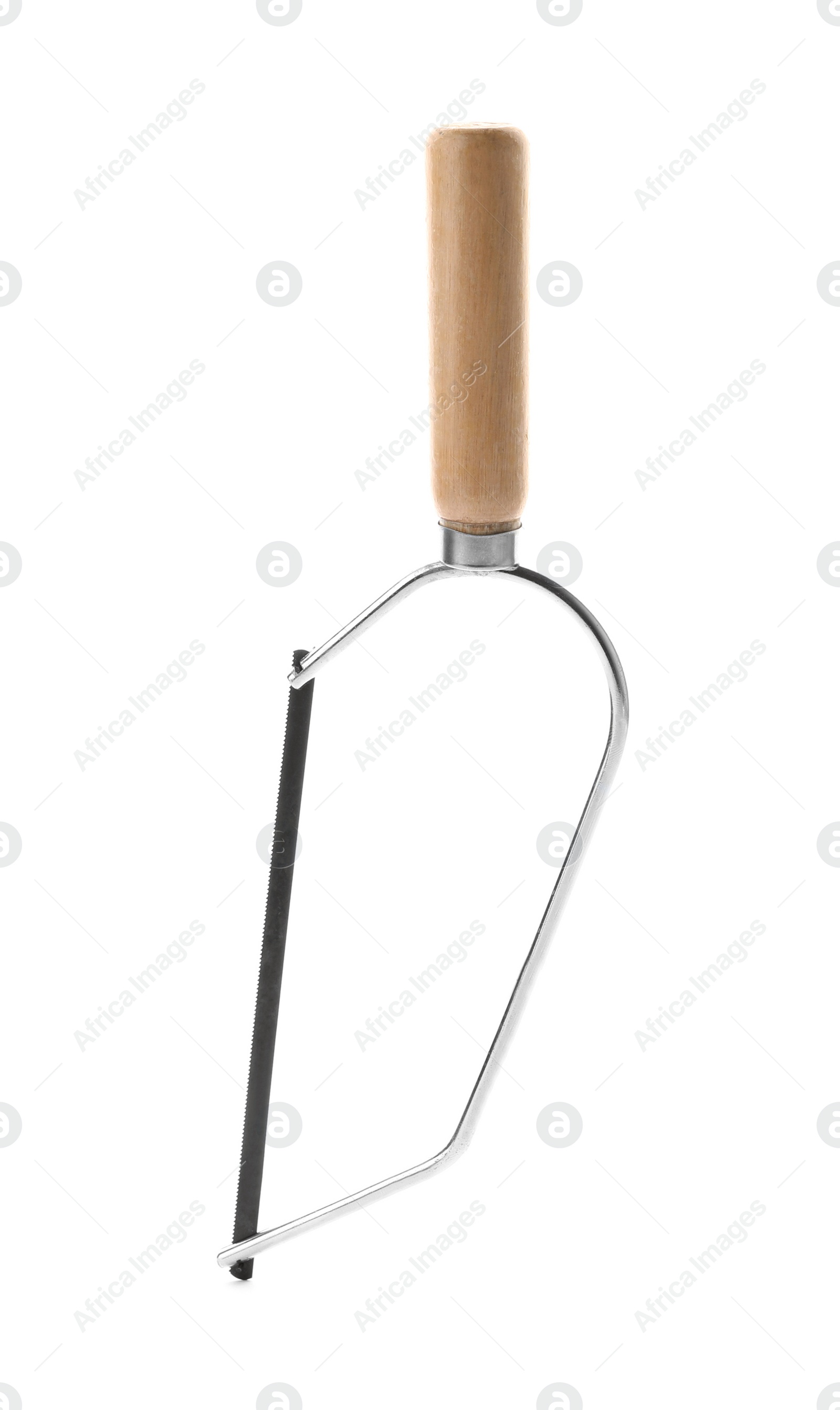 Photo of Modern coping saw isolated on white. Carpenter tool