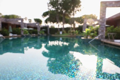 Photo of Outdoor swimming pool at resort, blurred view