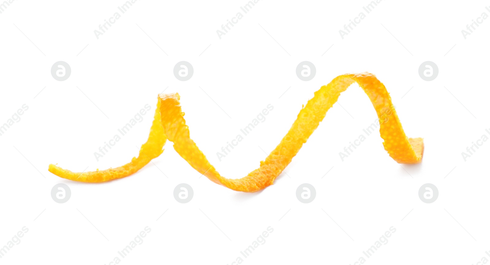 Photo of Fresh orange peel on white background. Healthy fruit