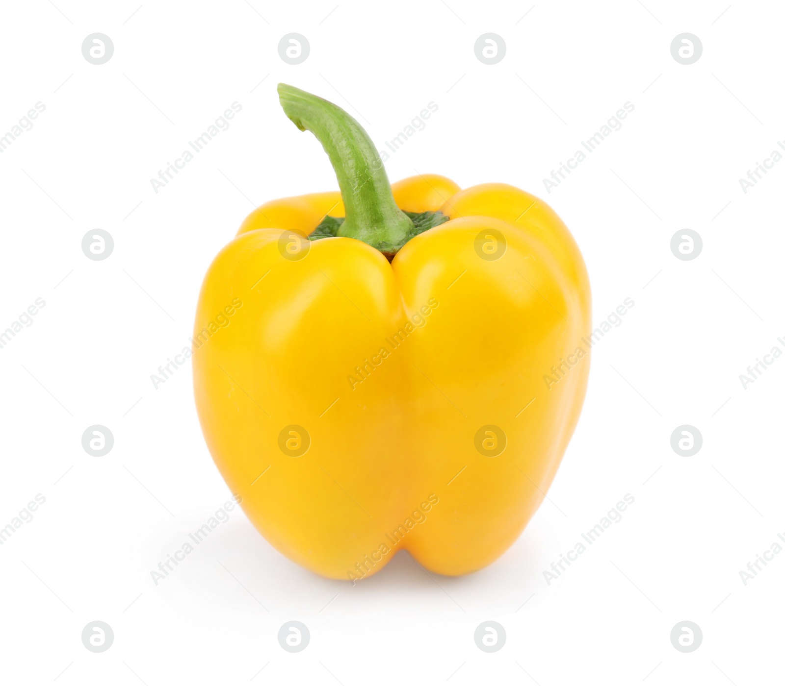 Photo of Ripe yellow bell pepper isolated on white