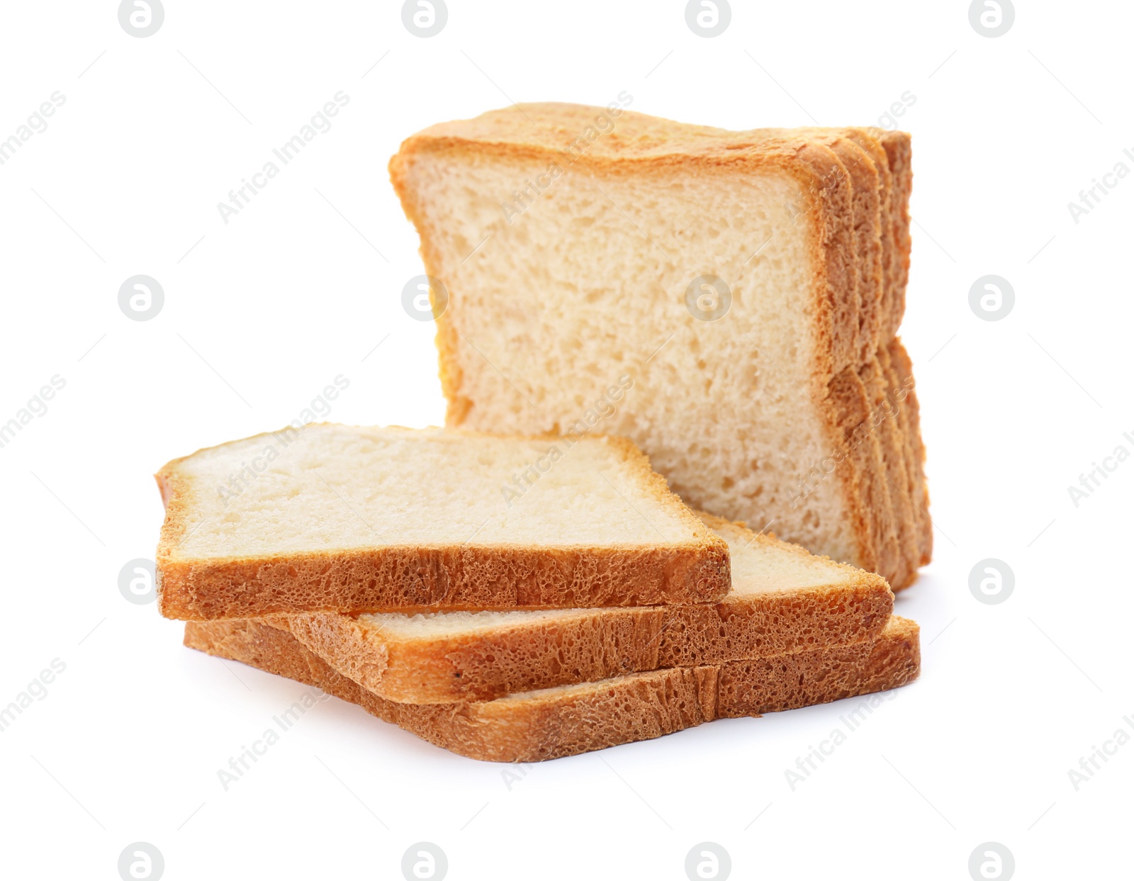 Photo of Sliced toast bread on white background