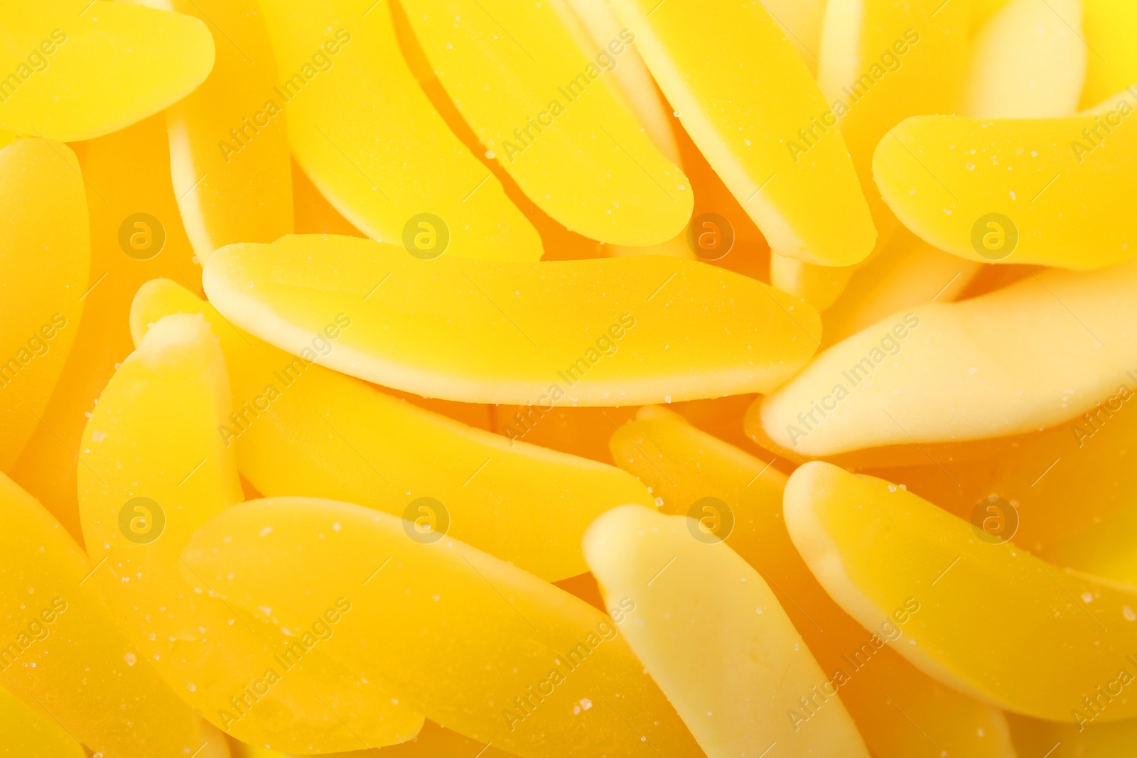 Photo of Many tasty jelly candies as background, closeup