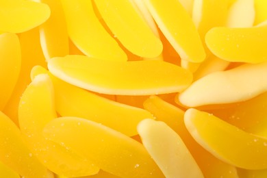 Photo of Many tasty jelly candies as background, closeup