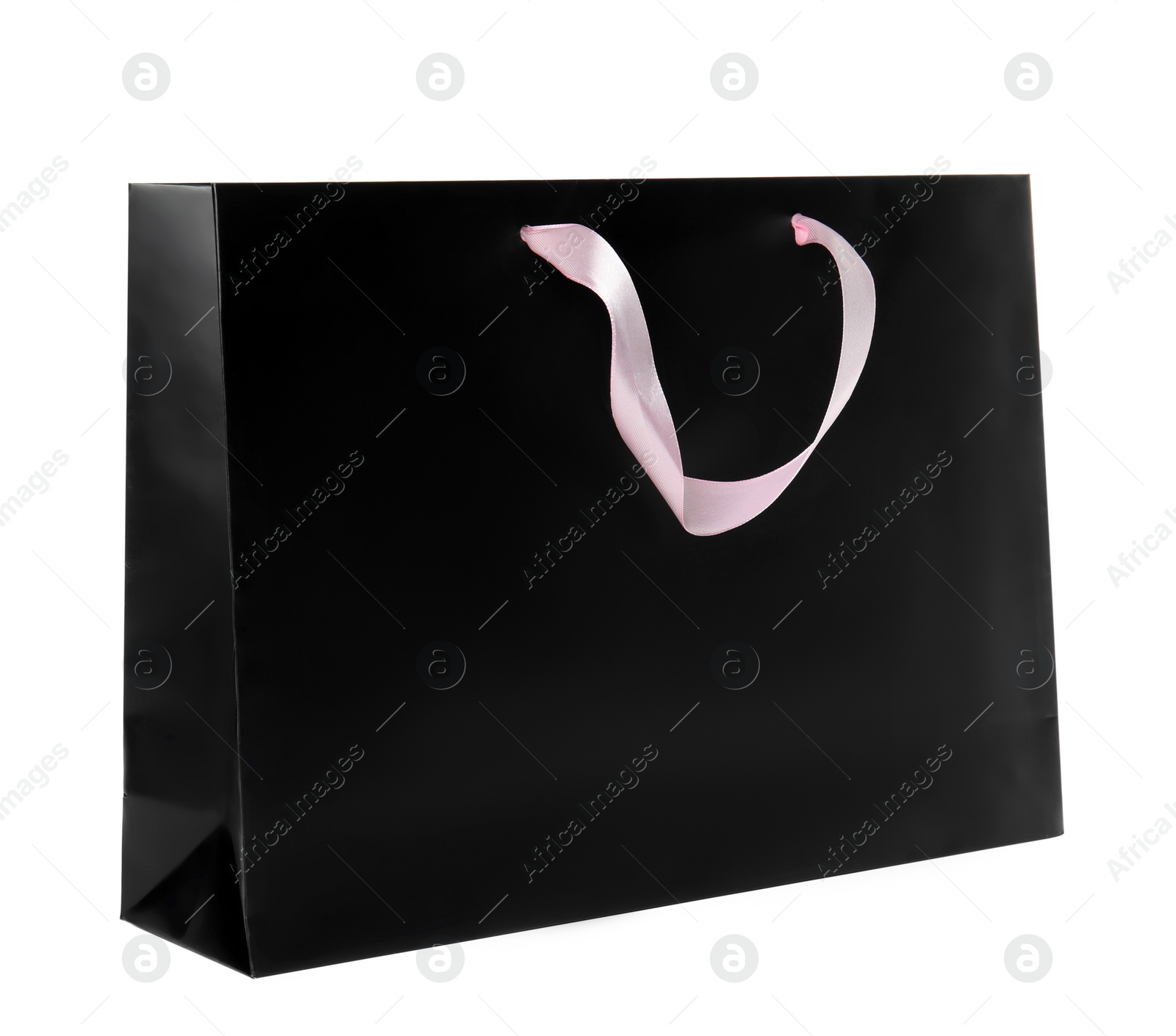 Photo of Paper shopping bag isolated on white. Mock up for design