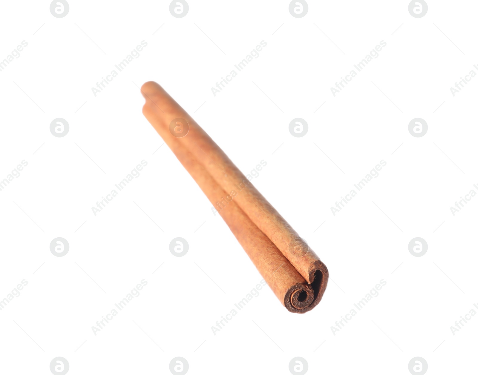 Photo of One aromatic cinnamon stick isolated on white