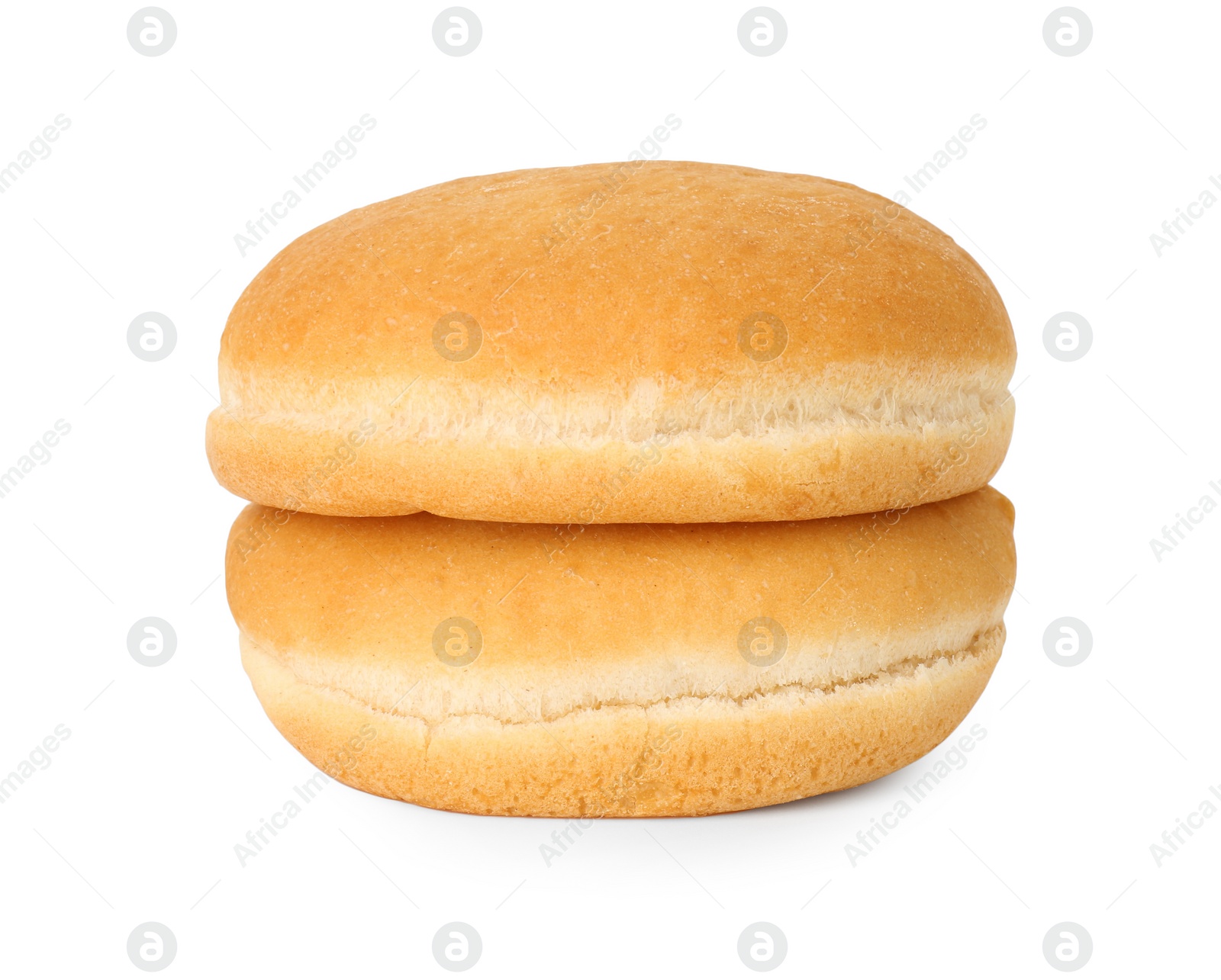 Photo of Two fresh burger buns isolated on white