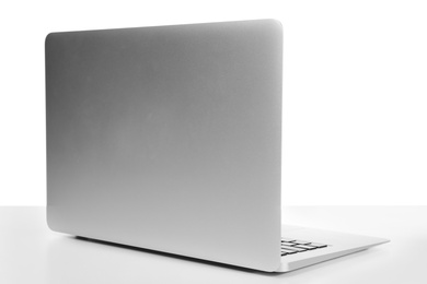 Photo of Laptop on white background. Modern technology