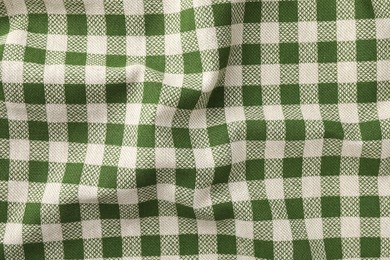 Texture of checkered fabric as background, top view