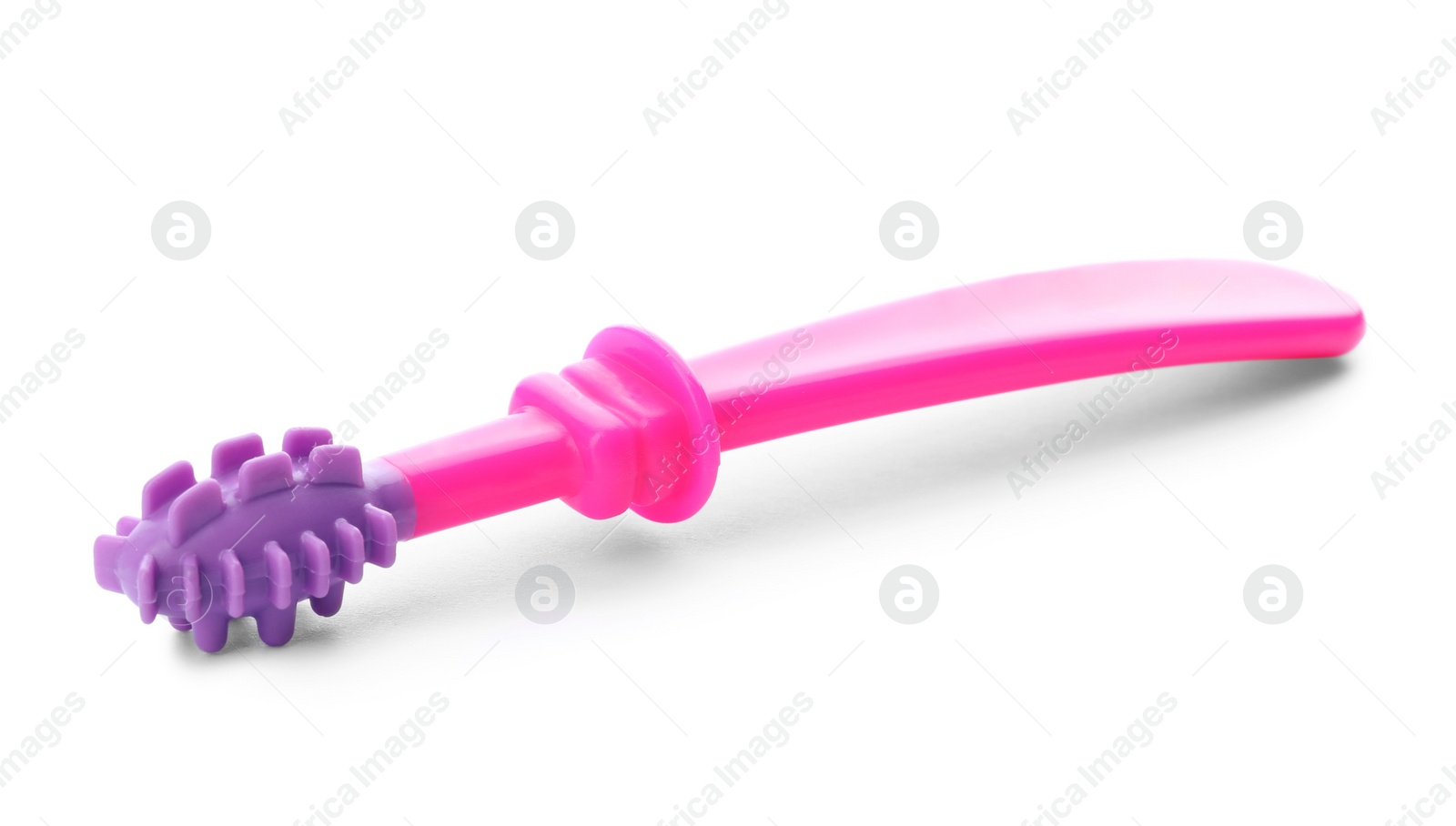 Photo of Manual toothbrush for child on white background. Dental care