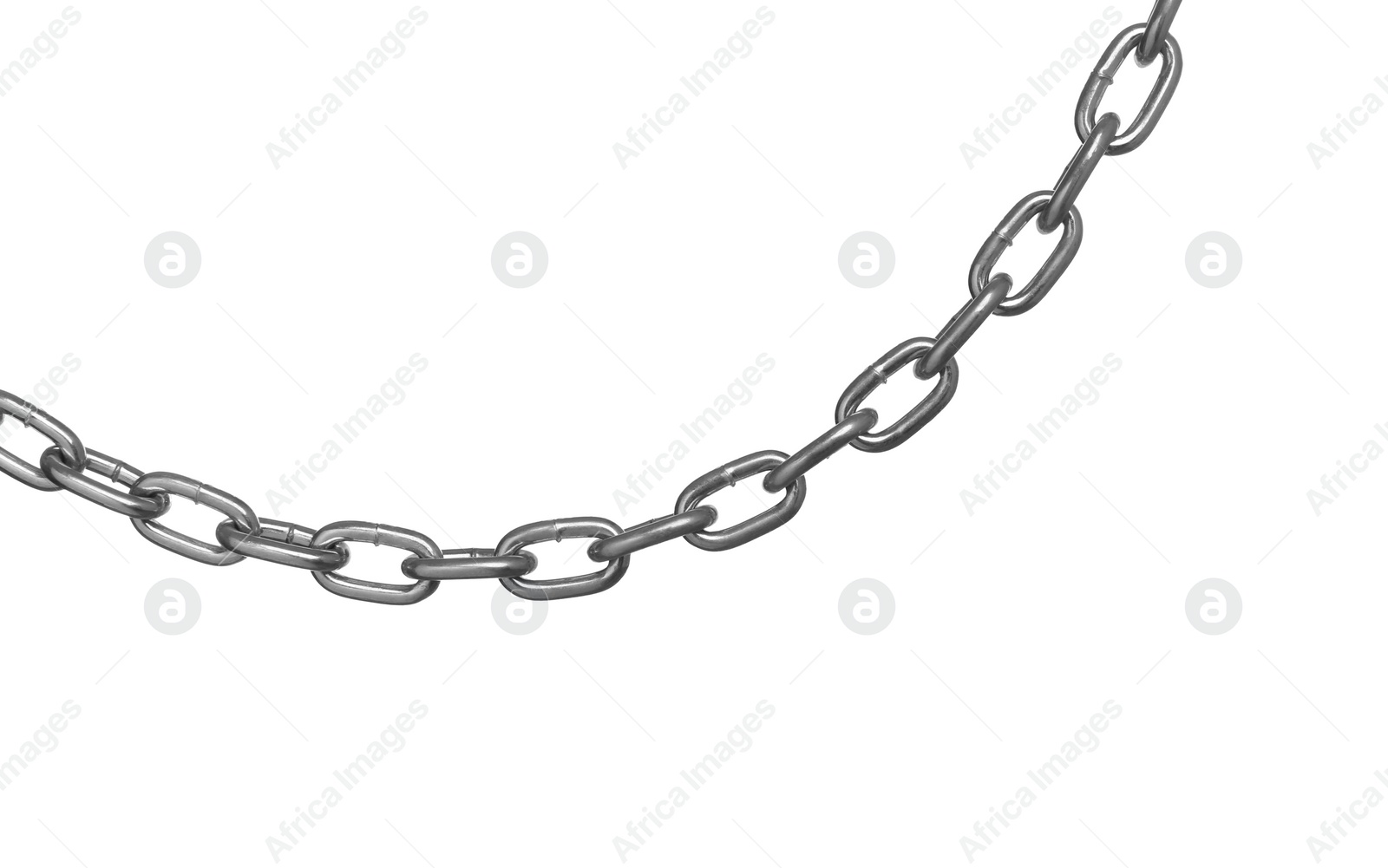 Photo of One common metal chain isolated on white