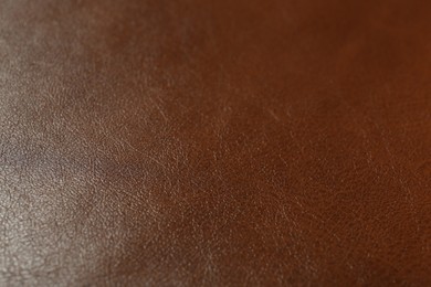 Photo of Brown natural leather as background, above view