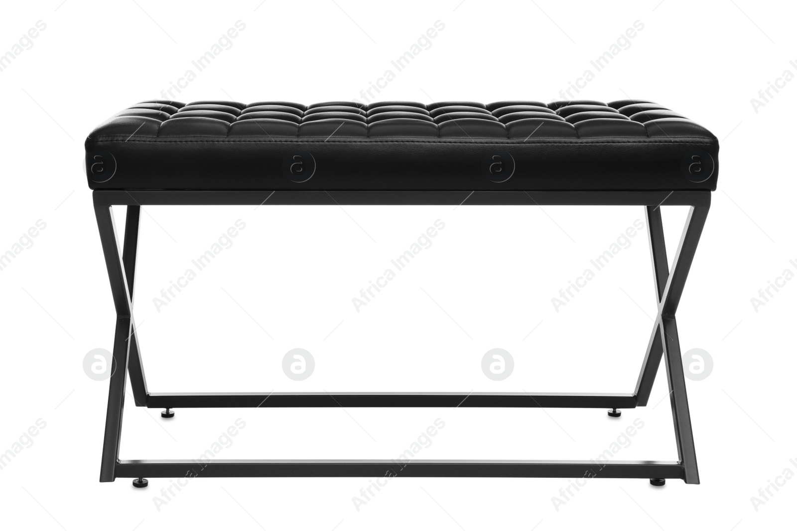 Photo of Stylish bench on white background. Interior element