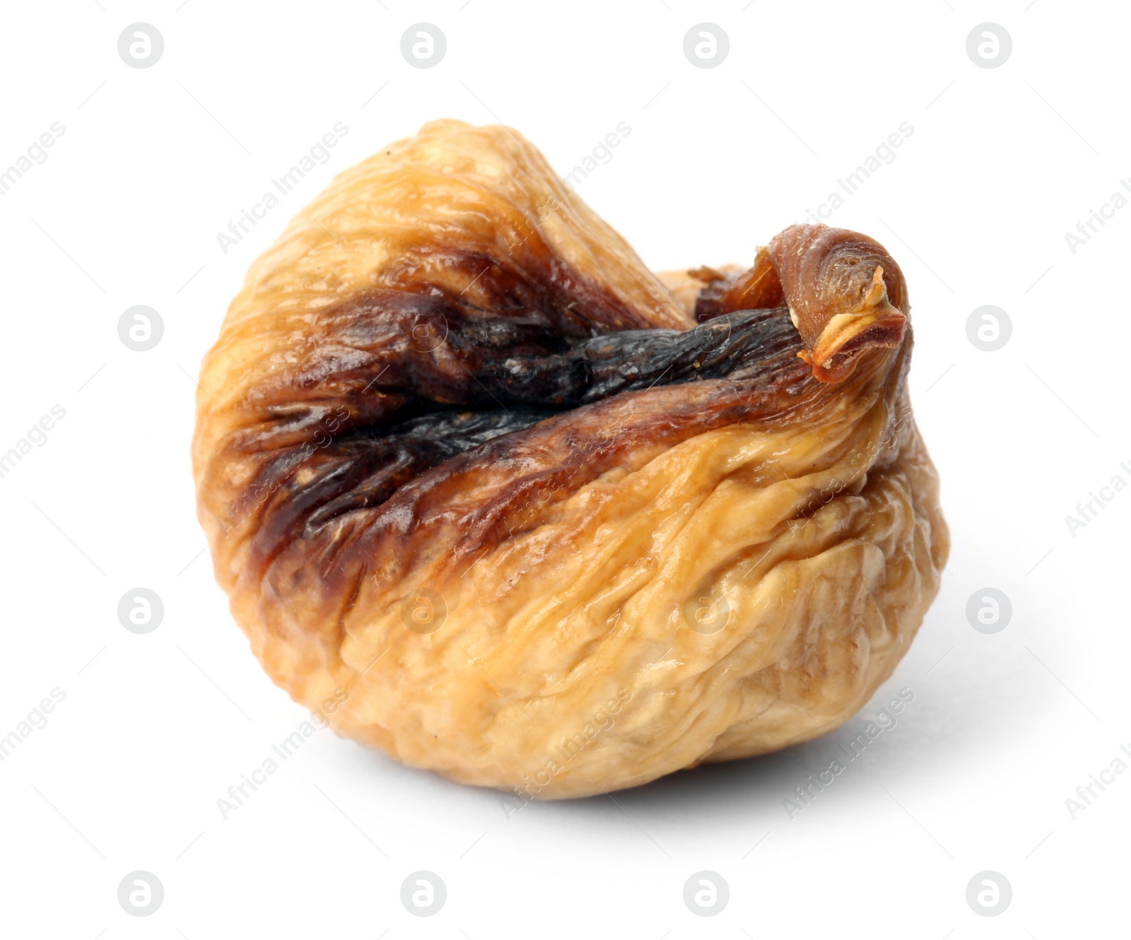 Photo of Delicious dried fig fruit on white background. Organic snack