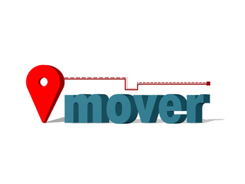 Image of Movers service. Illustration of location symbol on white background 