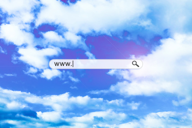 Search bar and blue sky on background