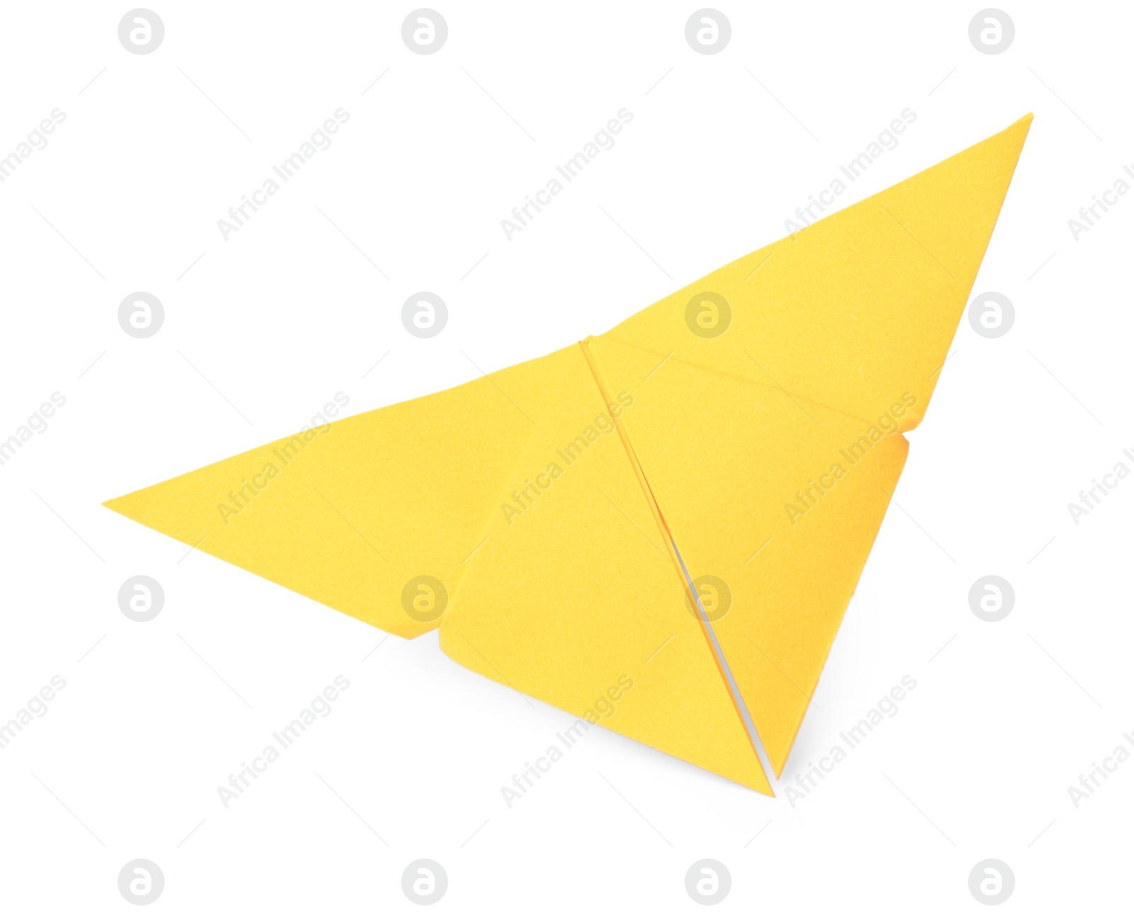 Photo of Yellow paper butterfly isolated on white. Origami art