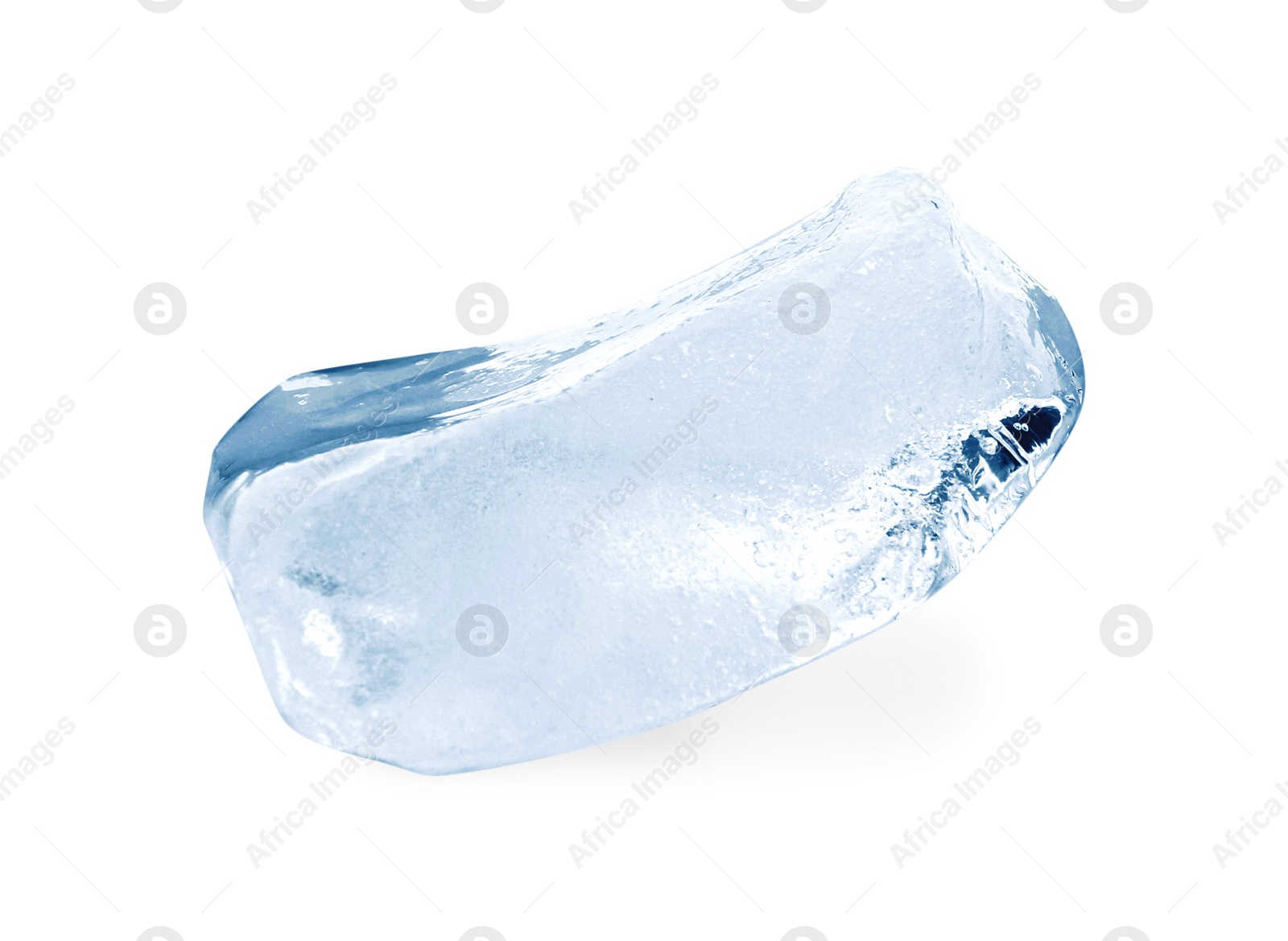 Photo of One piece of clear ice isolated on white