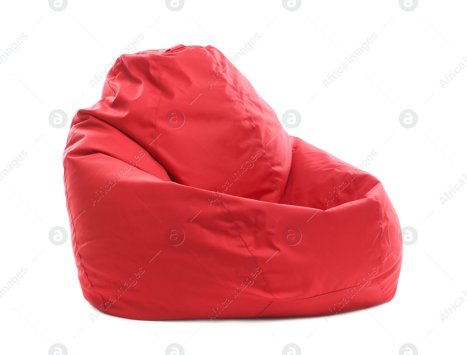 Photo of Red bean bag chair isolated on white