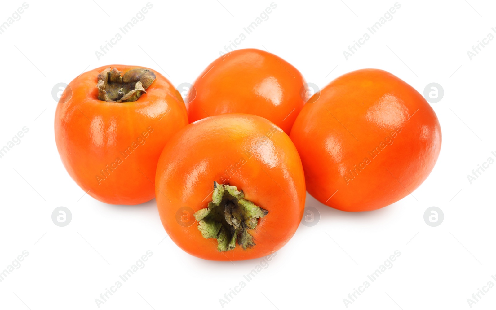 Photo of Delicious ripe juicy persimmons isolated on white