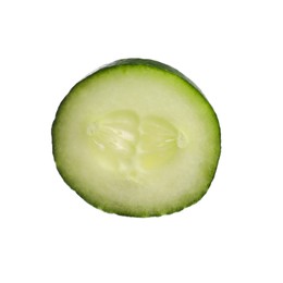 Slice of fresh cucumber isolated on white