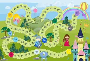 Illustration of Bright illustration for children's board game. Playtime